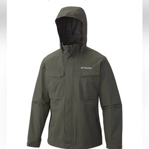 Columbia Men’s Dr Downpour Rain Jacket in Gravel